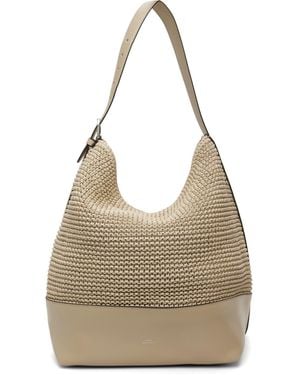 TOTEME Taupe Belted Woven-Leather Tote - Gray