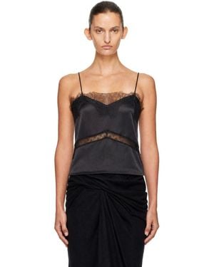 R2W Milena Silk Lace Camisole - Black