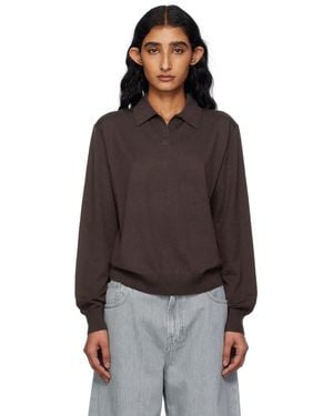 6397 Long Sleeve Polo - Brown