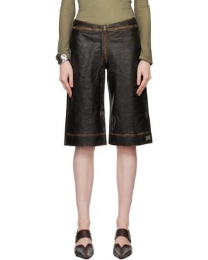 KNWLS Slk Leather Shorts - Black