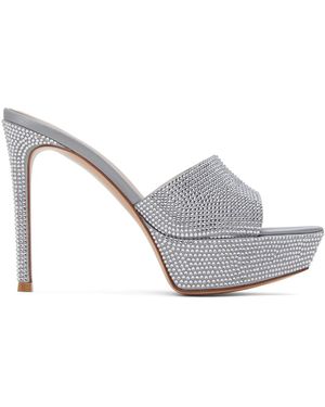 Gianvito Rossi シルバー Crystal Tracey ヒールサンダル - ブラック