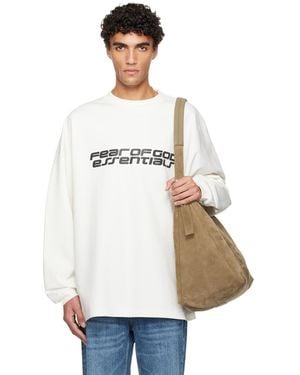 Fear Of God Off- Holiday Ponte 90S Long Sleeve T-Shirt - White