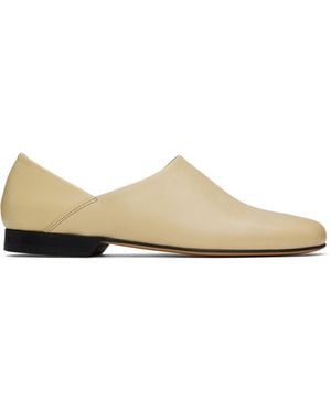 Lemaire Chaussons Blanc Cassé En Cuir - Noir