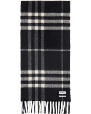 Burberry Check Cashmere Scarf - Black