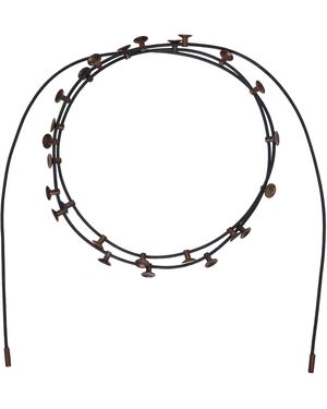 Hugo Kreit Collier De Style Lacet Noir Et Bronze À Clous - Métallisé