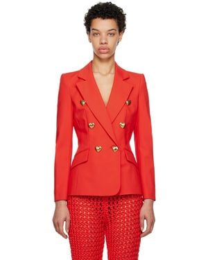 Moschino Red Heart Buttons Blazer