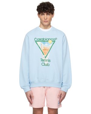 CASABLANCA ブルー Metaphysical Tennis Icon スウェットシャツ