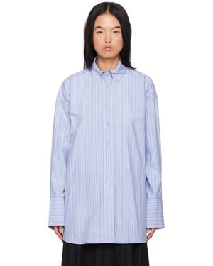 REMAIN Birger Christensen Oversize Striped Shirt - Blue