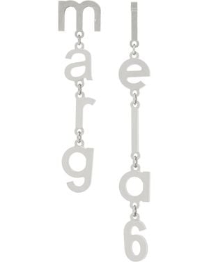 MM6 by Maison Martin Margiela シルバー Letter Logo ピアス - ブラック