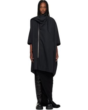 Rick Owens Temple Sail Biker Coat - Black