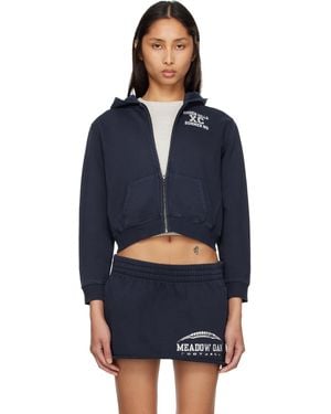 Skims Boyfriend Fleece Zip Up Hoodie - Blue