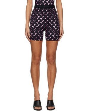 Marine Serre Moon Printed Jersey Biker Shorts - Black