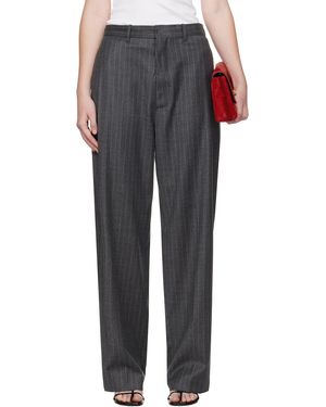 R2W Lopez Striped Trousers - Black