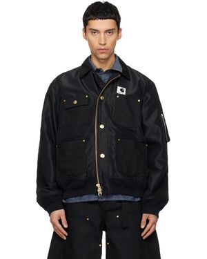 Sacai Carhartt Wip Edition Nylon Twill & Duck Jacket - Black