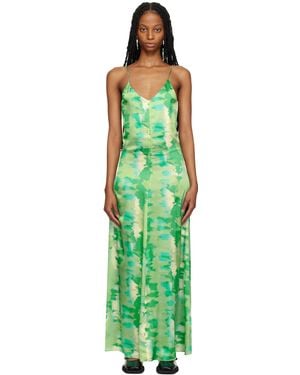 Ganni Ssense Exclusive Green Maxi Dress