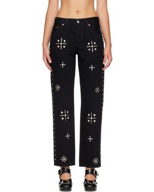 Anna Sui Studded Jeans - Black