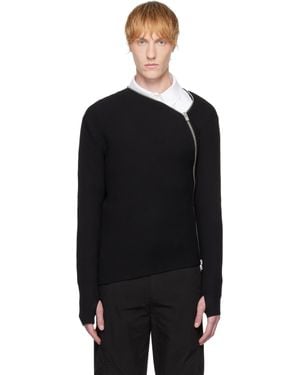 HELIOT EMIL Tied Zip Knit Jumper - Black
