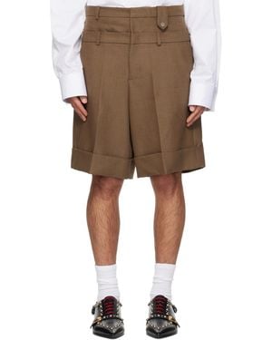 Egonlab Double Waist Wool Shorts - Natural