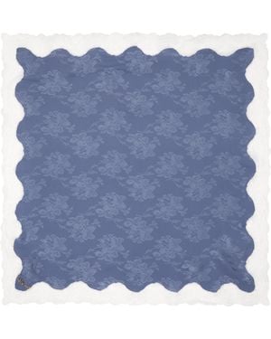 Chloé Foulard Carré Poetic Bleu À Logo