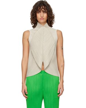 Pleats Please Issey Miyake Leaf Top - Green