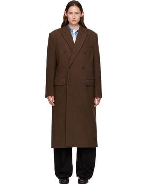 LE17SEPTEMBRE Double Breasted Long Coat - Black