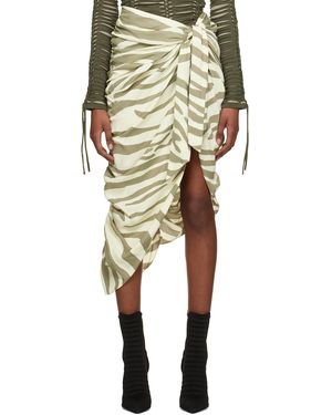 Balmain Zebra Print Midi Skirt - Natural