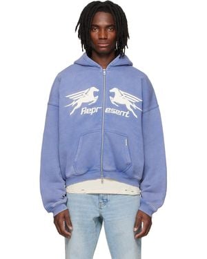 Represent Zip Through Hoodie - Blue