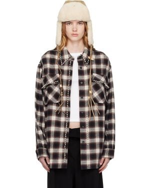 OPEN YY Beaded Pocket Shirt - Black