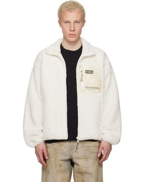 Aape By A Bathing Ape Off- 'Aapenow' Moonface Zip-Up Jumper - White
