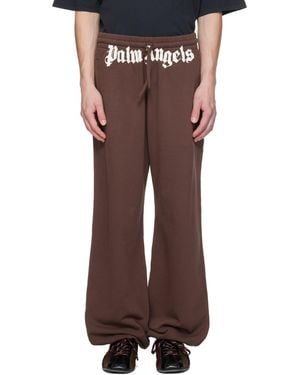 Palm Angels Waist Logo Joggers - Brown