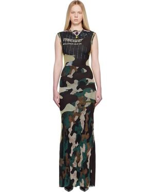 OTTOLINGER Camo Mesh Maxi Dress - Black