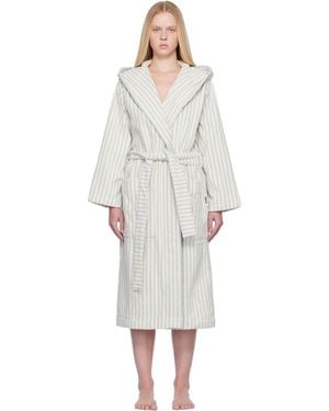 Tekla Off- & Terry Hooded Bathrobe - Black