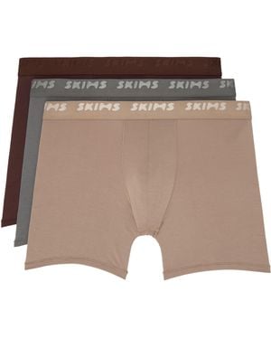 Skims Three-Pack Stretch 5 Boxer Briefs - Natural