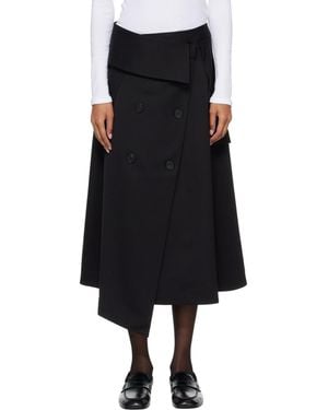 Rohe Jupe Midi Déconstruite Noire De Style Trench