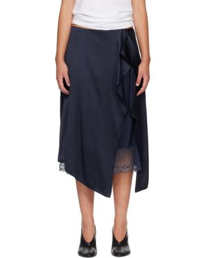 Acne Studios Laye Satin Midi Skirt - Blue
