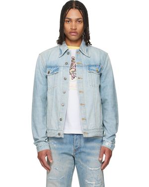 Cout de la Liberte Coût De La Liberté Johnny Vintage Dbl Dip Denim Trucker Jacket - Blue