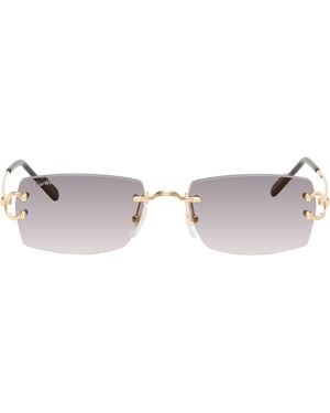 Cartier ゴールド Classic C Motif サングラス - ブラック