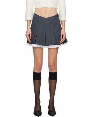 ShuShu/Tong Double-Layered A-Shape Miniskirt - Black