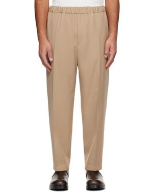 Jil Sander Wool Gabardine Tapered Trousers - Natural