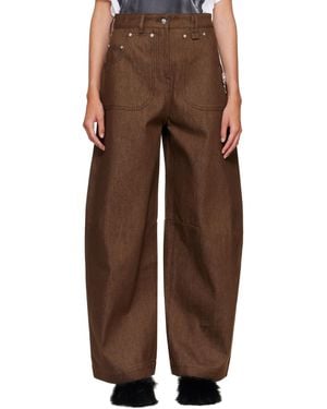 Simone Rocha Wide Leg Utility Curve Jeans - Brown