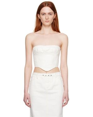 Juneyen Raw Edge Denim Corset - White