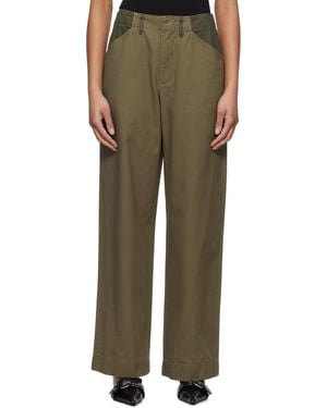 Rag & Bone カーキ Banks フルレングス トラウザーズ - グリーン