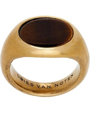 Dries Van Noten Signet Ring - Metallic
