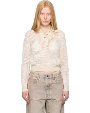 Amiri Open Back Crochet Polo - Natural
