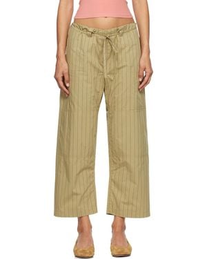 Gil Rodriguez The Lou Striped Lounge Trousers - Natural