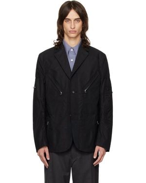 Junya Watanabe ブラック パネル オックスフォード テーラードジャケット