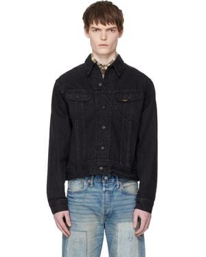 RRL Worn-In Denim Trucker Jacket - Black