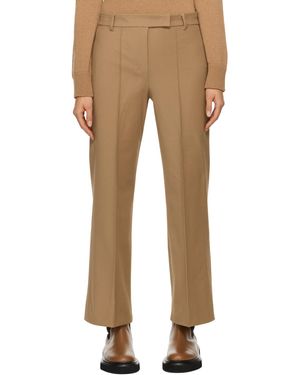 Max Mara ブラウン タックパンツ - ナチュラル