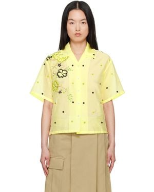 KENZO Paris Peonies' Embroidered Shirt - Yellow