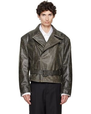 Marine Serre Vintage Moon Leather Biker Jacket - Multicolor